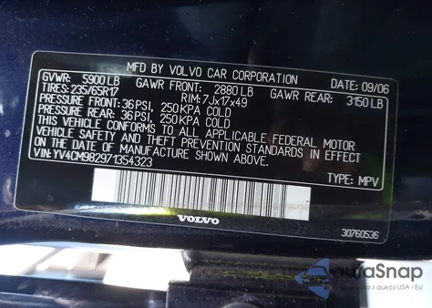 2007 Volvo Xc90 z USA, uszkodzony, nr VIN YV4CMN82971354323